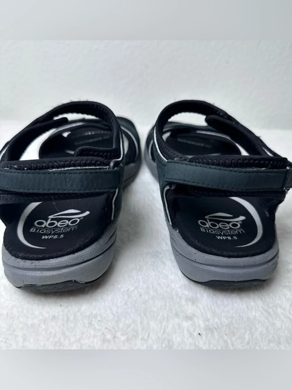 Abeo Bio System Women's Sandals Black Size 8.5 WP Comfort Strappy Orthotic Fit - Picture 4 of 16